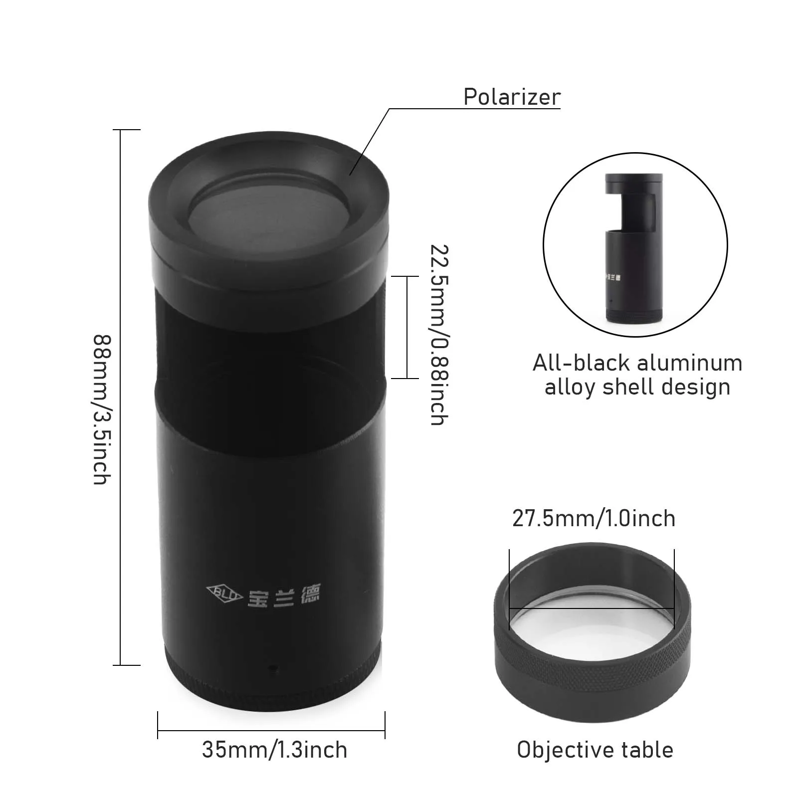 Handheld LED Polariscope for Jewelry Testing | Gemstone Interference Ball Tool for Gemological Analysis and Identifying Gem