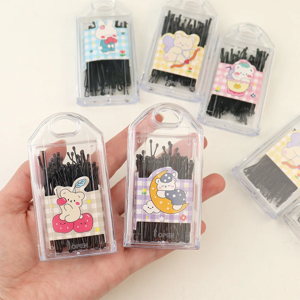 30Pcs/Lot  Hairpins Barrette One Word Hair Clips Black Dripping Hairclips Solid Cute Wedding Girls Hair Accessories