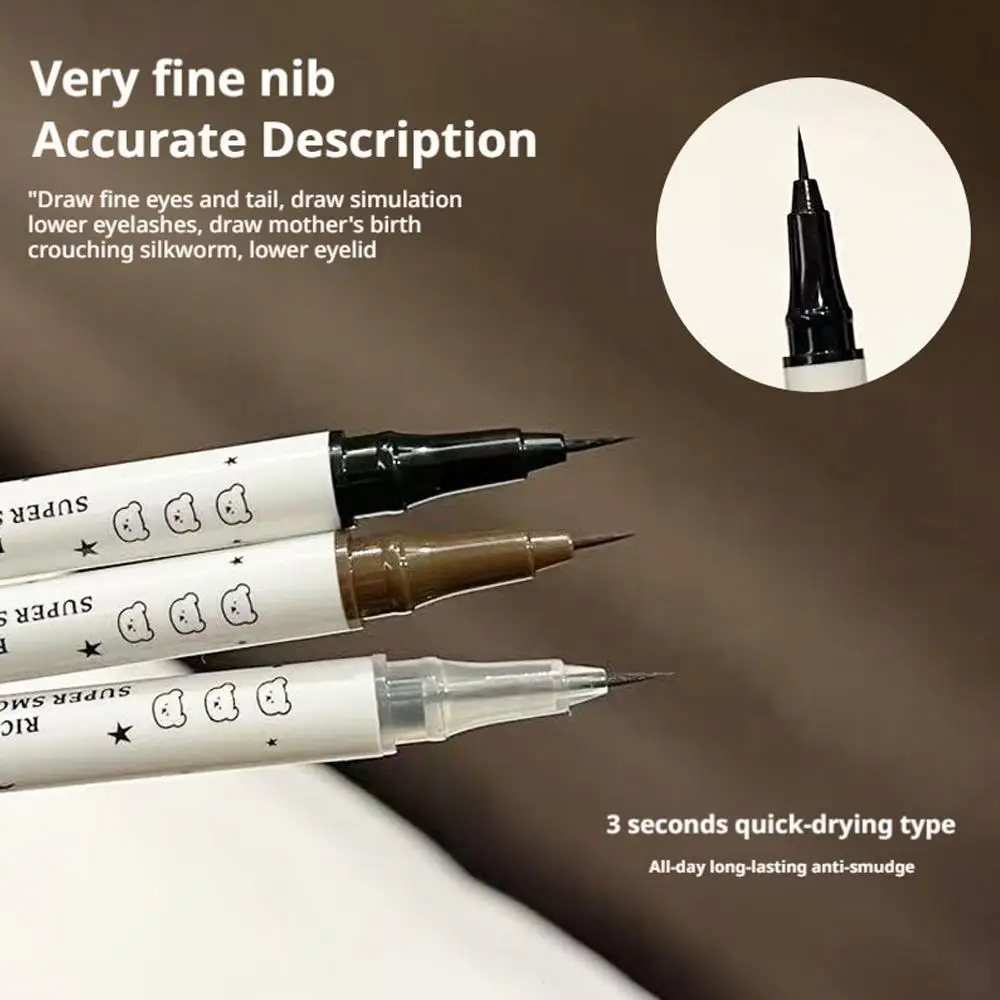 Wasserfester flüssiger Eyeliner-Stift, schnell trocknender, wischfester Eyeliner, ultrafeine Spitze, braun, schwarz, langanhaltende Augen-Make-up-Kosmetik