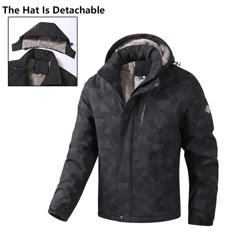 

Мужская повседневная съемная шапка с капюшоном, зимняя модная тенденция, плотная хлопковая одежда, уличная ветрозащитная теплая мужская куртка, свободный топ