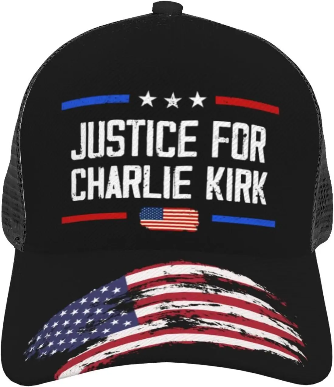 

Justice for Charlie Kirk Hats Rest in Peace Charlie Hero Cap Black