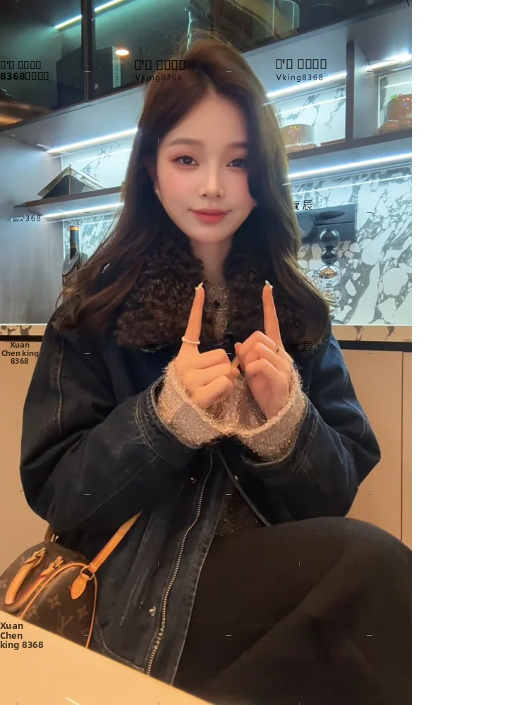 

Женская модная свободная пуховая куртка Xuanxuanchen, 90% пух, джинсовая верхняя одежда, теплая повседневная куртка на молнии с длинными рукавами