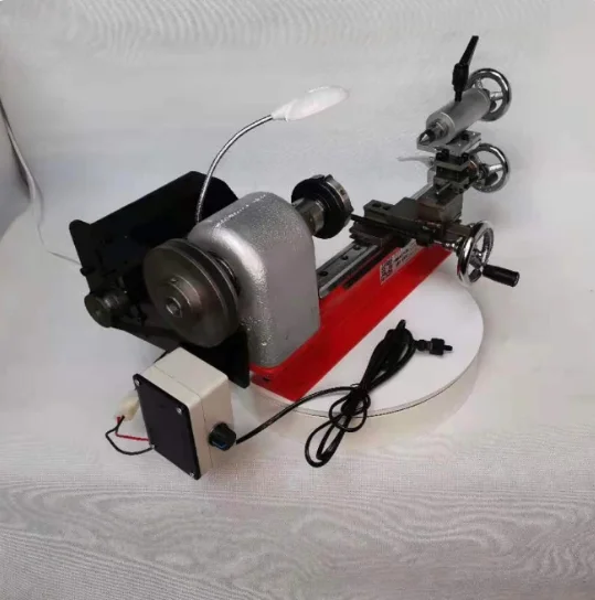 Mini Desktop Small Lathe for Metal and Woodworking, DIY High Precision Compact Stationery Tool for Crafts