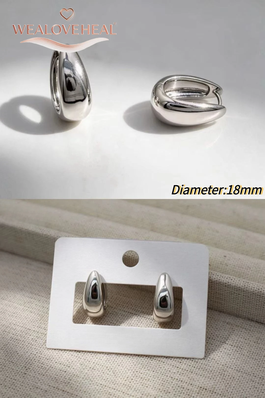ohrringe damen, ohrringe, Rhodium-Plattierte Messing Huggie Creolen Minimalistische Geometrische Strukturierte Designs, Eleganter Alltagsschmuck Geschenk für Frauen – Detail 28