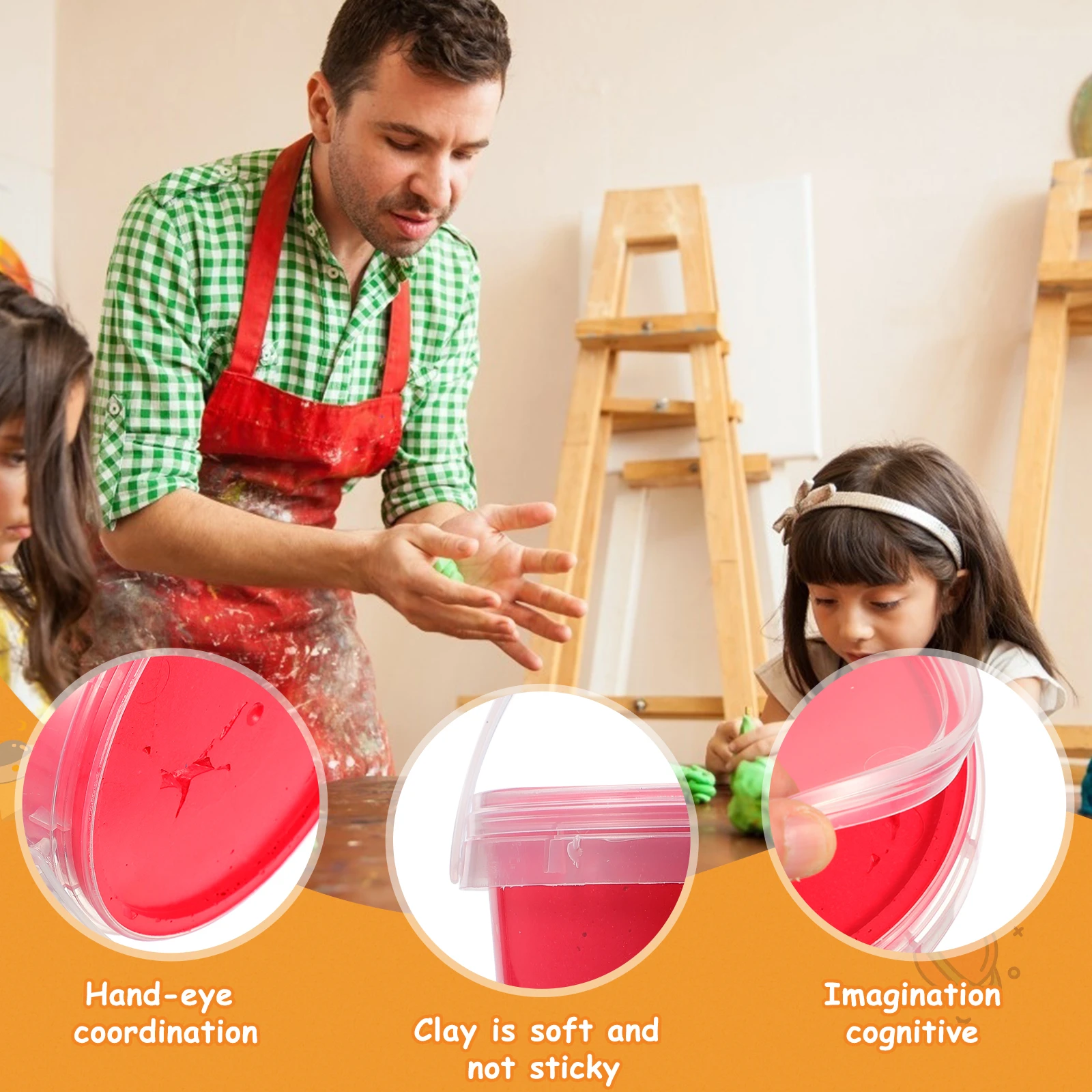 

Ultra Light Clay DIY Mud Modeling Dough Air Dry Children Kit Cartoon Educational Plaything Pure Color for Kids