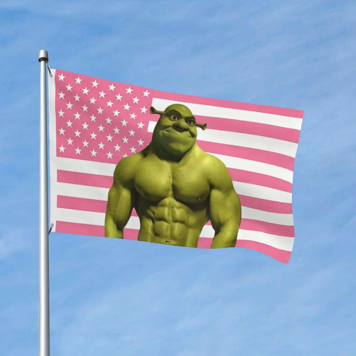 Muscular Shreks Funny Meme Flag Indoor Outdoor Banner Polyester Decoration Double Sided 2x3 3x5 4x6 FT Flags