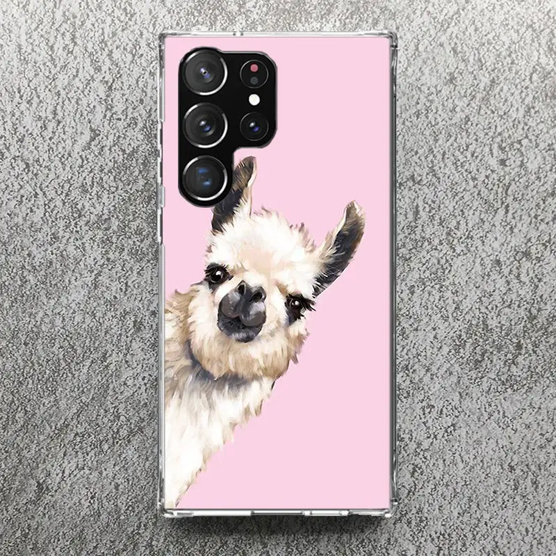 Lama Llama Alpacas Print Soft Case for Samsung Galaxy S24 S23 S22 Ultra S21 S20 FE S10 Plus Phone Shell S9 S8 + S10E Pattern Cov