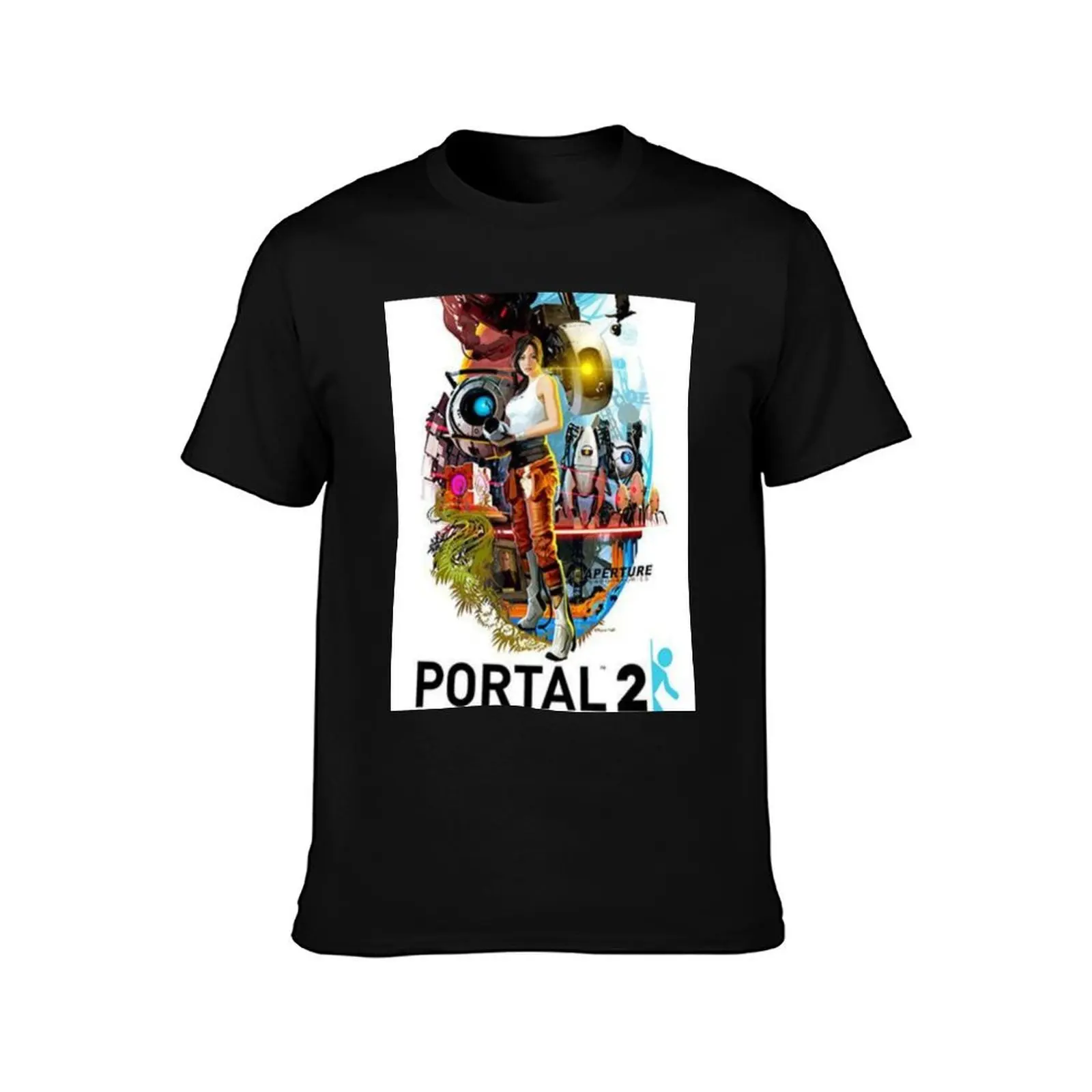 Portal 2 Poster T-Shirt Summer Holiday Casual Tee