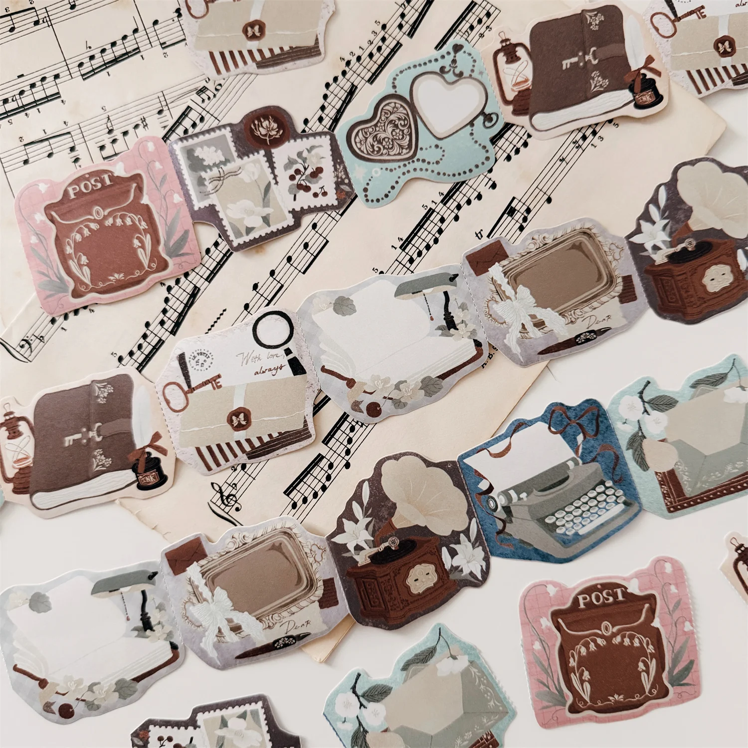 Journal Pages Vintage The Writer’s Suite Pre-cut Memo Paper Sticker Roll DIY Card Making Scrapbooking Decorative Sticker