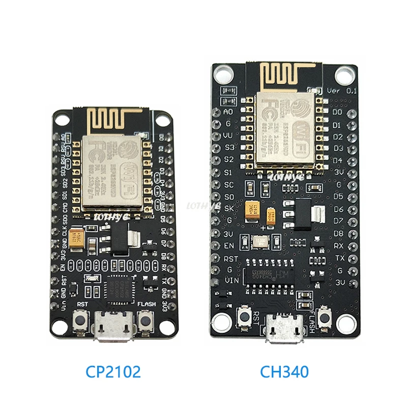 10PCS Wireless Module CH340 CP2102 NodeMcu V3 V2 Lua WIFI Internet Of Things Board Based ESP8266 ESP-12E With Pcb Antenna