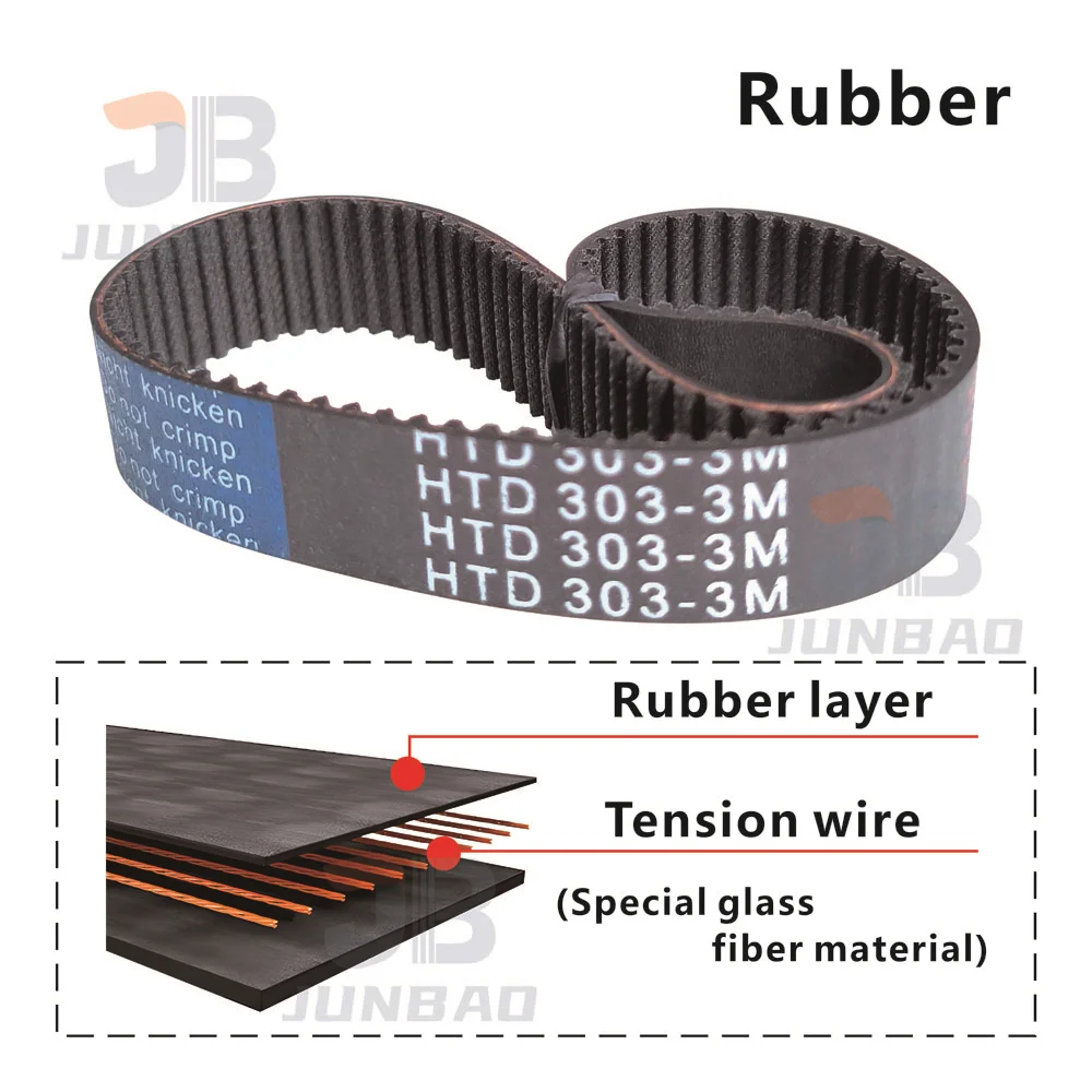 375-525mm, 3M Timing Belt, model form 375-3M, 378-3M, 381-3M, 384-3M, 387-3M, 390-3M, 393-3M to 525-3M, for DIY/CNC/3D printer
