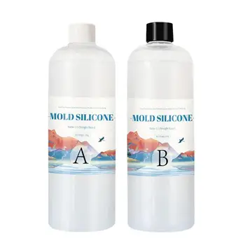 DIY 실리콘 몰드 만들기 혼합 비율 1:1 액체 고무 식품 등급, 빠른 경화 액체 실리콘, 200g/500g 세트 A B 100g/250g