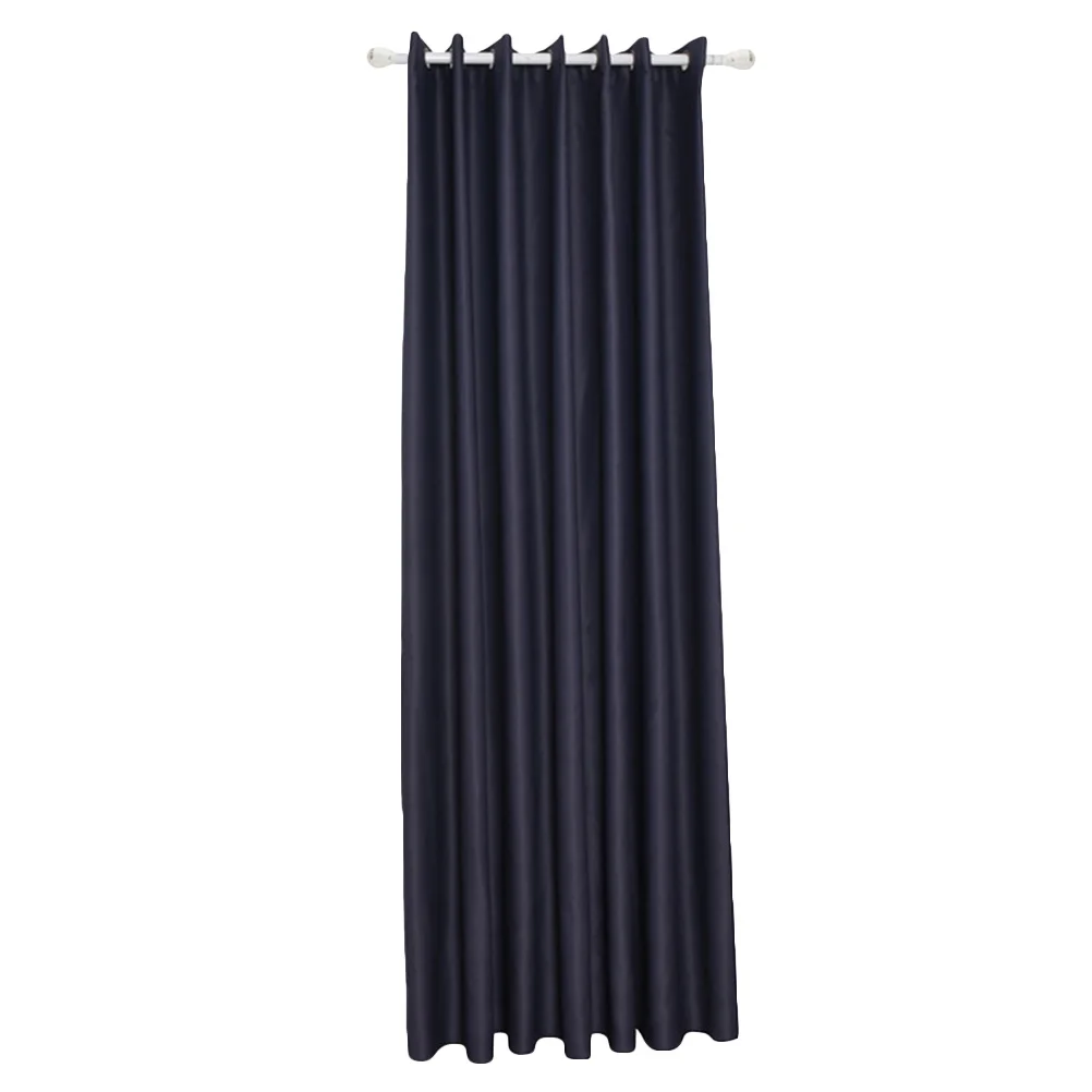 

Window Curtain Textured Thick Linen Blackout Panel 100x130 Navy Energy Saving Thermal Insulated Room Darkening Drapes