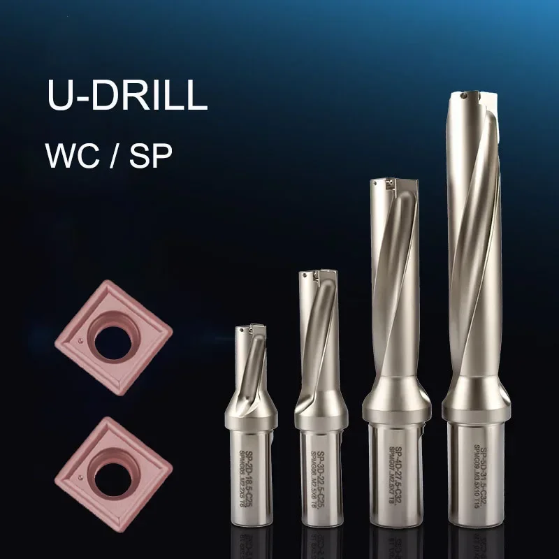 5D 2D 3D 4D SP Series Drill Bites Insert Drill Metal Drill Bits 13mm-50mm Depth Indexable U Drill Machinery Lathes CNC Water