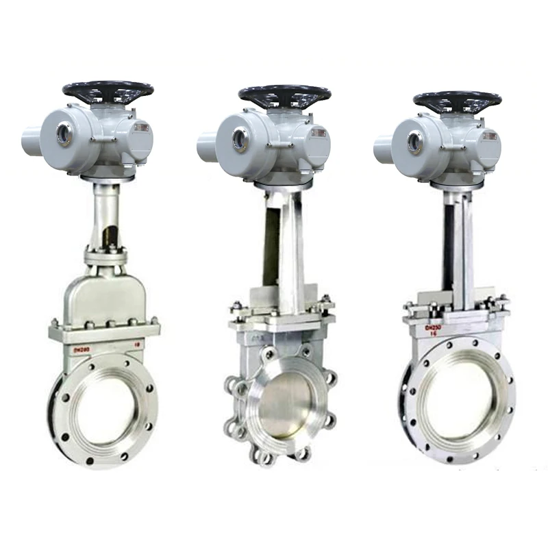 Motorized Slide Gate Valve  ANSI Flange Intelligent Modulating Multi-turn Motorized Electric Knife Gate Valve
