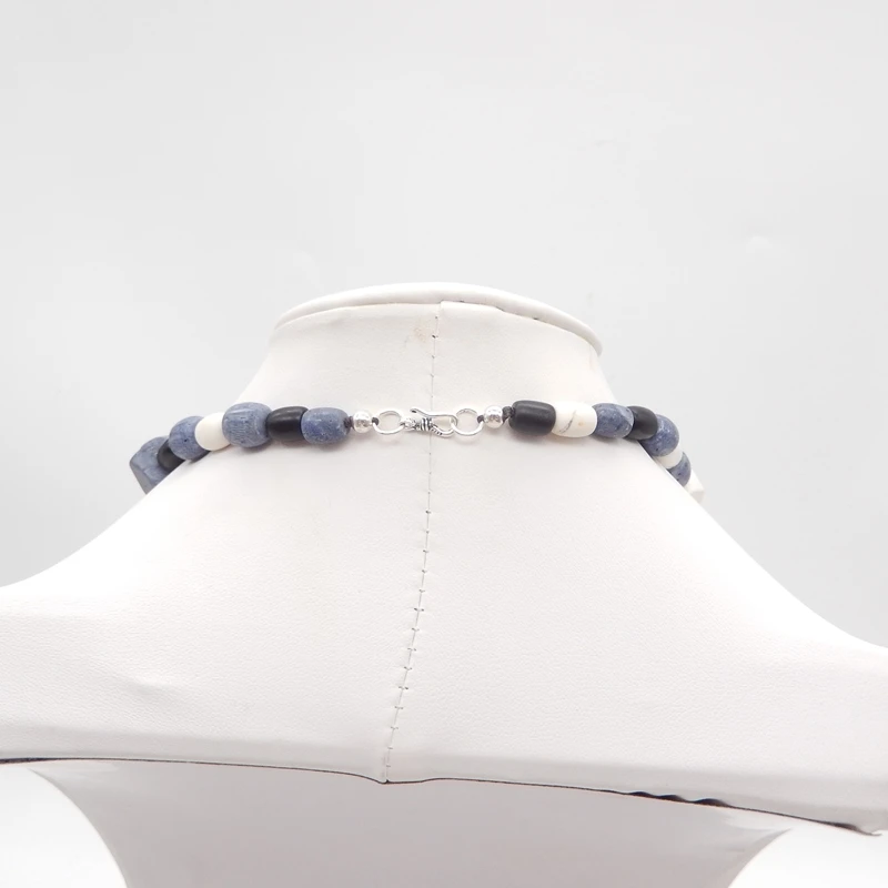 B&F Handmade Blue Coral, Howlite, Obsidian Stone Pendants, Genuine Natural stones beadsfor jewelry & DIY Earring Beads