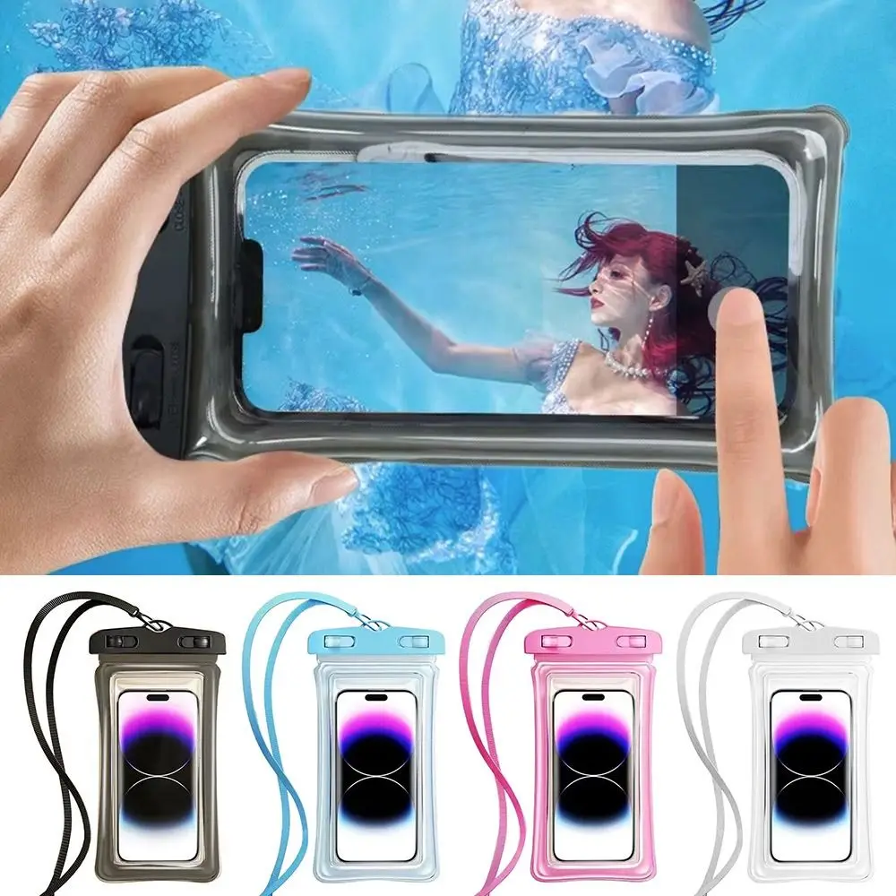 New Transparent Waterproof Phone Case Under 7.0 inches with Lanyard Phone Pouch Touch Screen Phone Sealed Bag Swimming&Diving