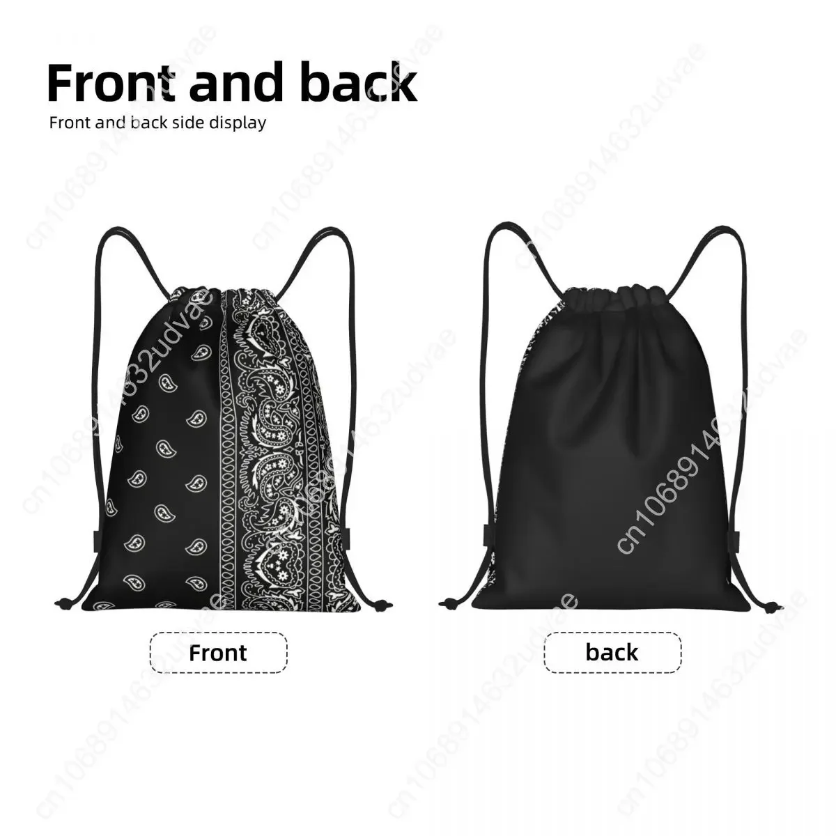 Personalized Paisley Bandana Backpack for Men Women Lightweight Sports Storage Bag Close fitting Wstring Bags Style