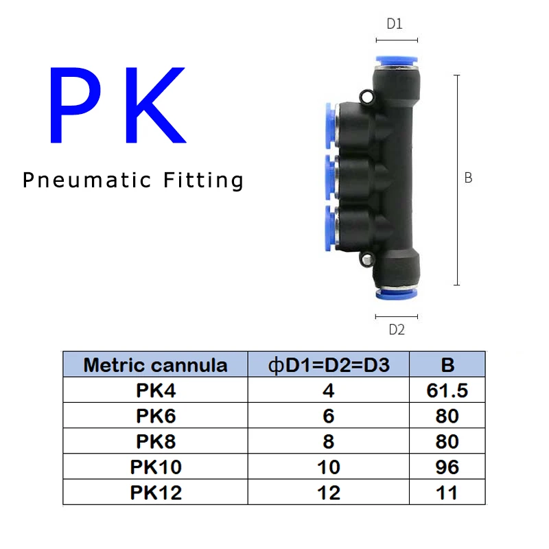 High Quality 3-10PCS/LOT Pneumatic Fittings PK,4mm 5-Way Push In Quick Joint Connector,PK4/PK6/PK8/PK10/PK12