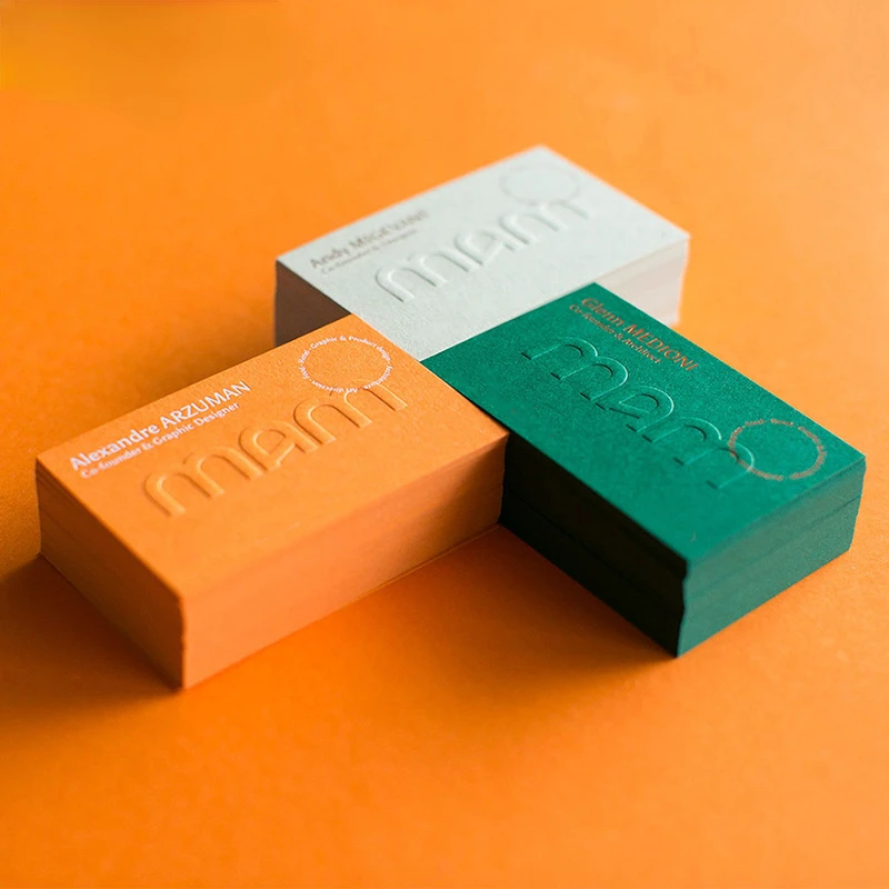 100PCS 90*54MM Customized Full-color Double-sided Printing Business Card Embossing Business Card Paper
