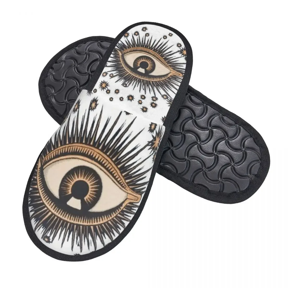 Custom Vintage Turkish Evil Eye Soft Memory Foam House Slippers Women Nazar Amulet Pattern Boho Cozy Warm Anti-Skid Slipper