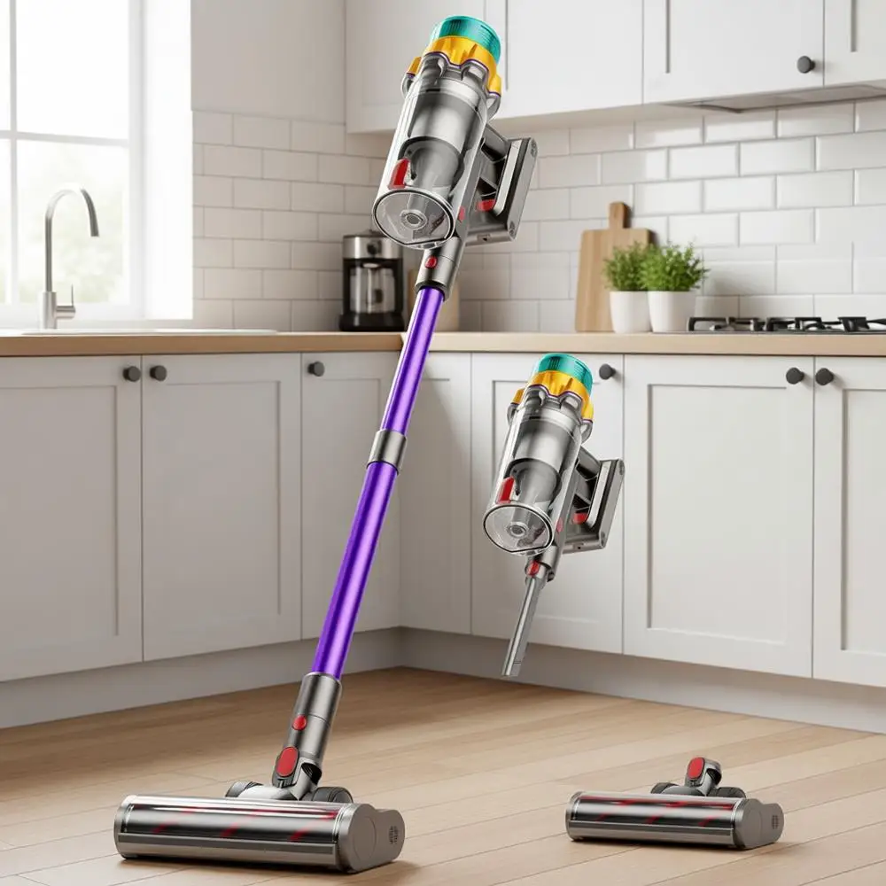 

Пылесосы с контейнером для пыли XL на 50 кПа, 65 минут работы, вертикальные пылесосы с защитой от заедания волос, LED-дисплеем, функцией самостоятельной стойки, подходят для твердых полов