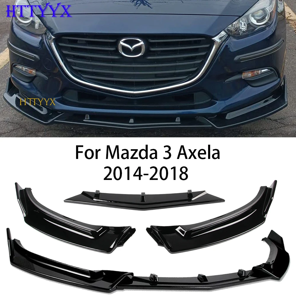 

3Pcs Car Front Bumper Spoiler Lip Body Kit Bumper Diffuser Guard For Mazda 3 Axela 2014 2015 2016 2017 2018 Car Styling