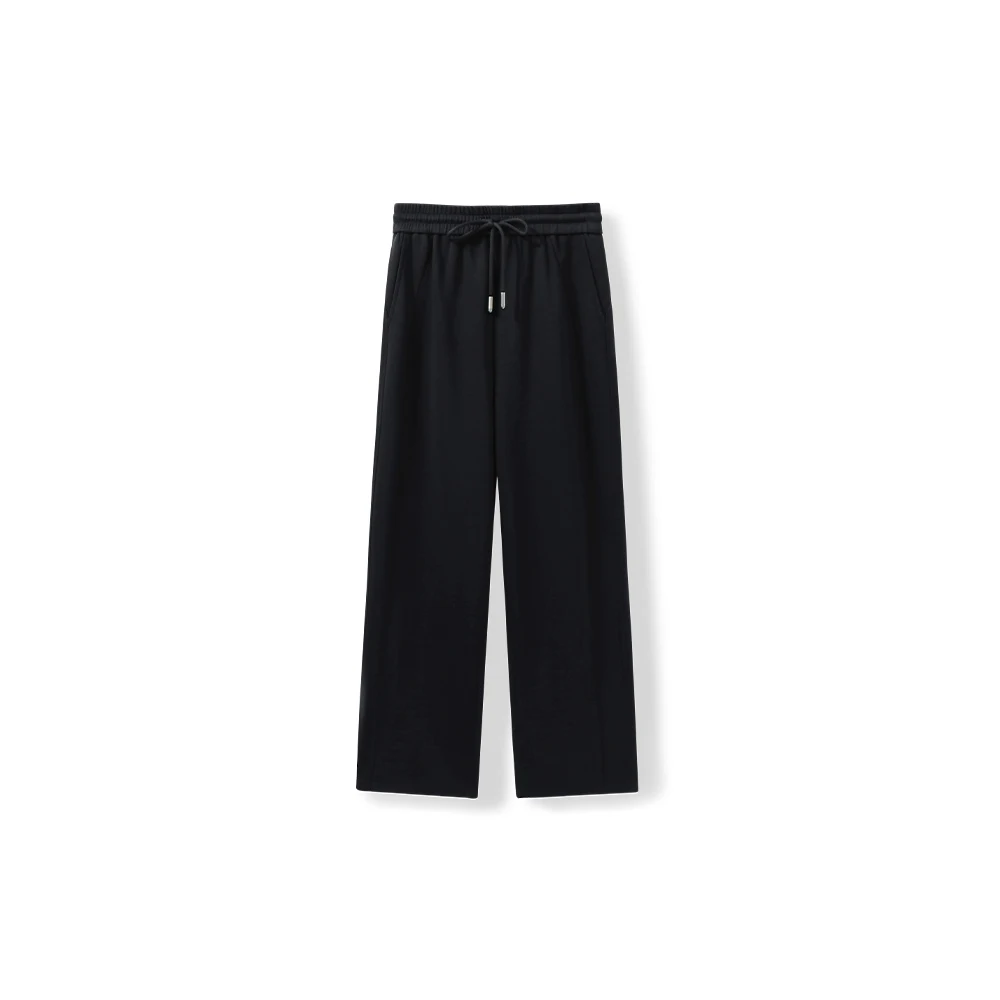 XIAOGULI High Waist Women Casual Pants Black Height Enhancing 2026 Autumn New Elastic Drawstring Daily Wear Trousers