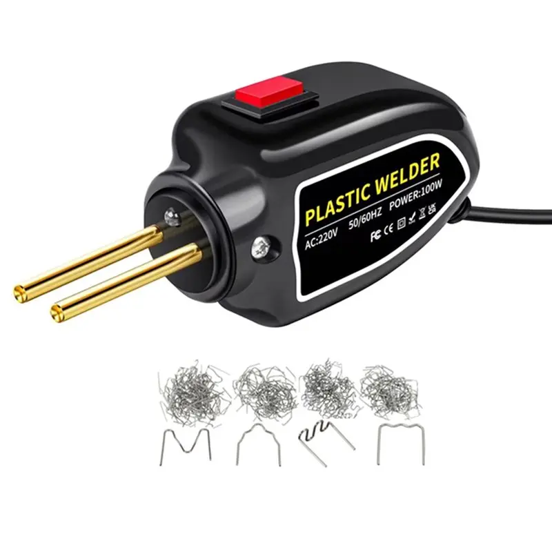 T19C 2X Plastic Welder 220V New Hot Air Torch Hot Stapler Plastic Welder Soldering Iron Nail Bumper Repair Car Tool EU Plug
