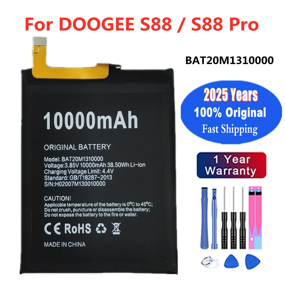 

2025 Years 10000mAh BAT20M1310000 Original Battery For DOOGEE S88 / S88 Pro Phone Fast Shipping