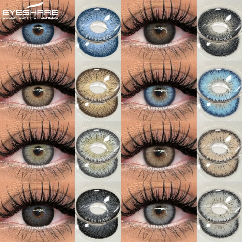 EYESHARE, 1 пара модных цветных контактных линз для глаз, коричневые линзы, цветные синие линзы, ежегодные красивые седые линзы для учеников глаз
