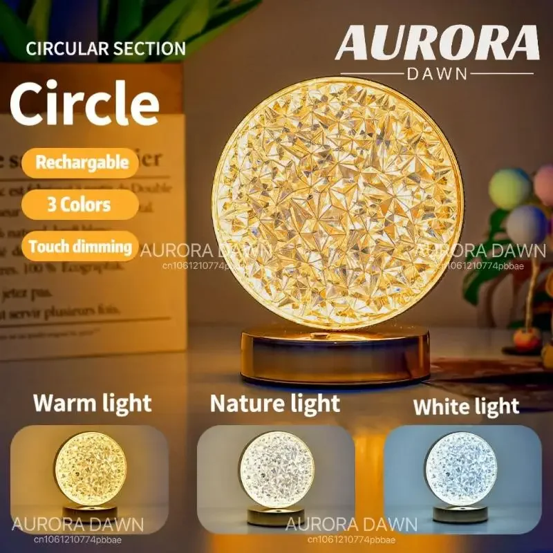 Led Crystal Table Lamp Diamond 3 Colors Romantic Star Moon Decorative Home Couple Bedside Night Light Touch Dimming Usb Charging