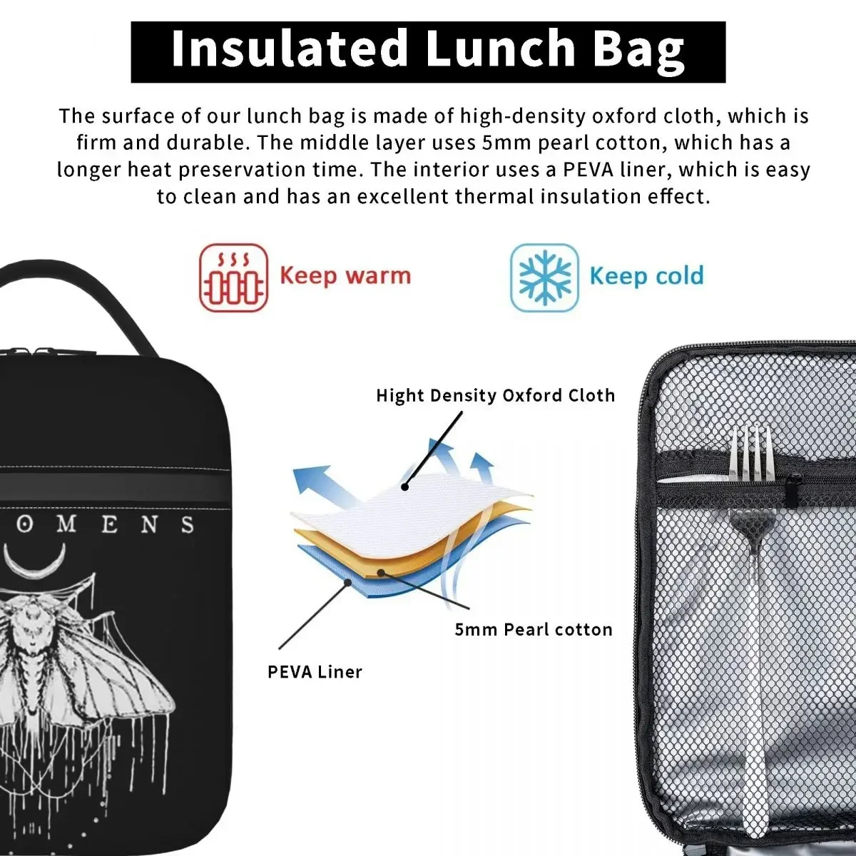 Custom Bag Custom Bad Omens Noah Flannel Rock Music Insulated Lunch Bag For Women Leakproof Food Boxes Thermal Lunch Box