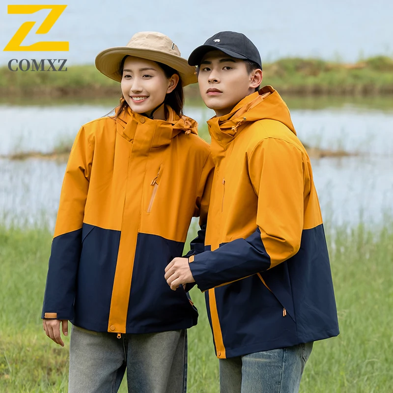 

COMXZ Mens Womens Waterproof Windproof Jacket Outdoor Sports Casual Warm Coat for Hiking Camping Fishing 18 Colors Fashion