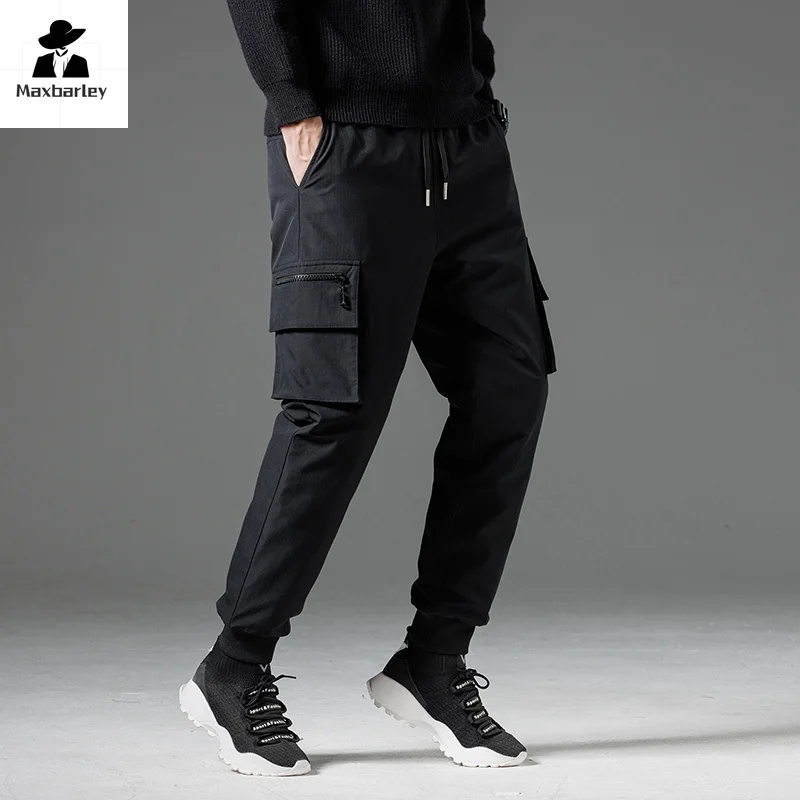 

Goose Down Winter Pants Men's Fashion Thick Waterproof Warm Elastic Waist Pants Pants Outdoor Ski Zipper Pocket Sports Trousers