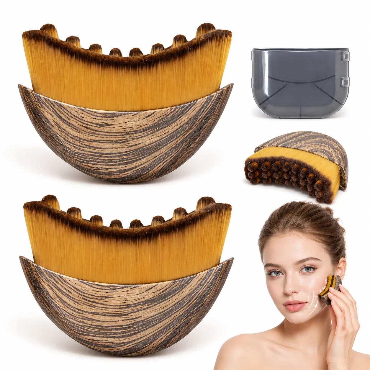 1/2 PCS Lymphatic Contour Face Brush for Sculpting – Anti-Pu