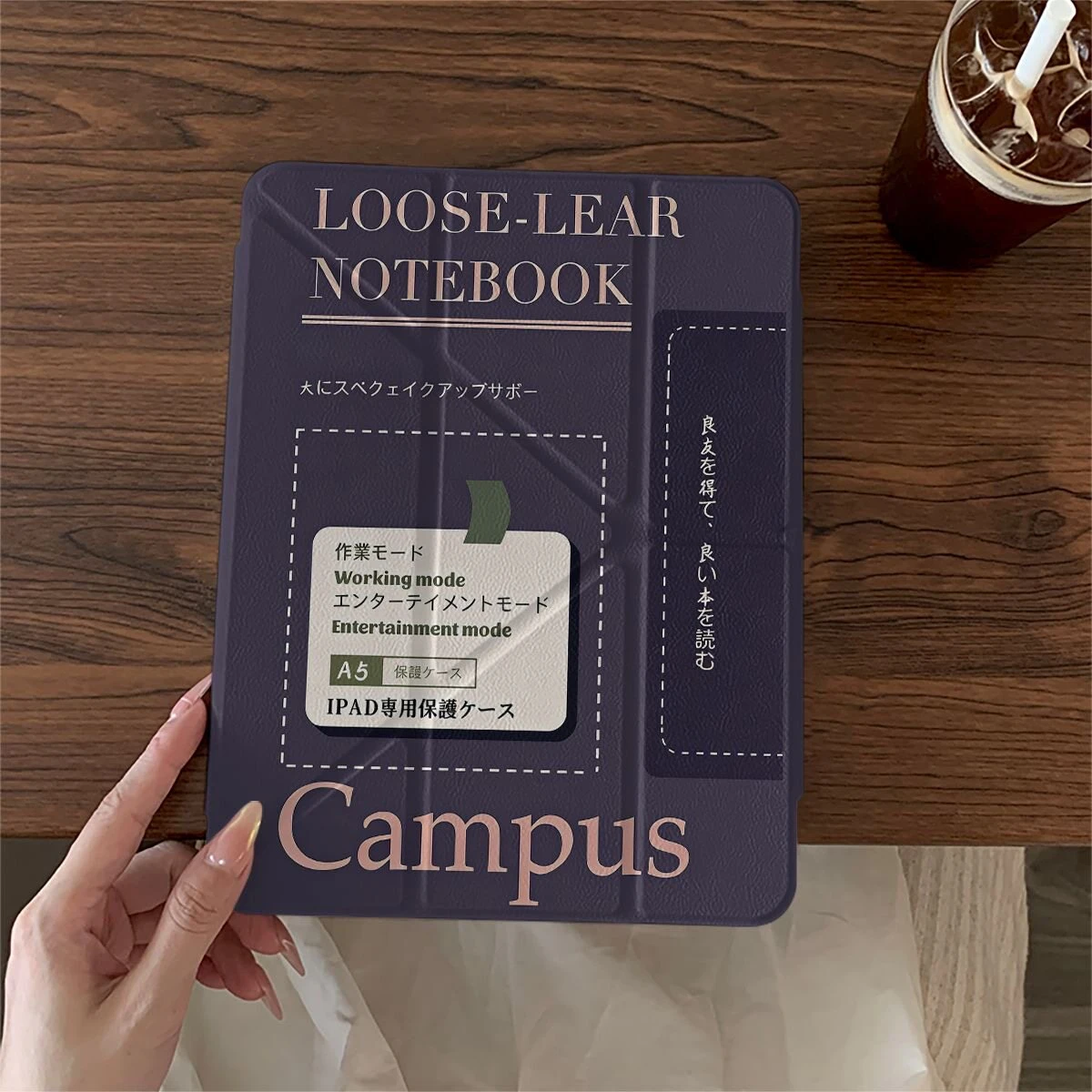 Korean Japanese Ins Campus Notes Y2K Y-Fold Cover For iPad Pro 13 11th M5 M4 12.9 A16 8 7 9th 10th Air 11 M2 M3 Mini Tablet Case