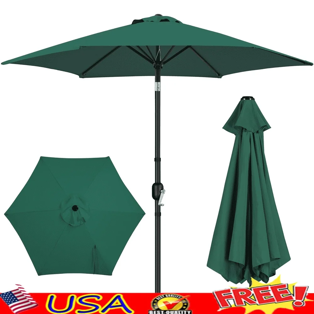 

9ft Outdoor Patio Umbrella with Crank and Adjustable Tilt Durable Market Umbrella Garden Pool Beach Events