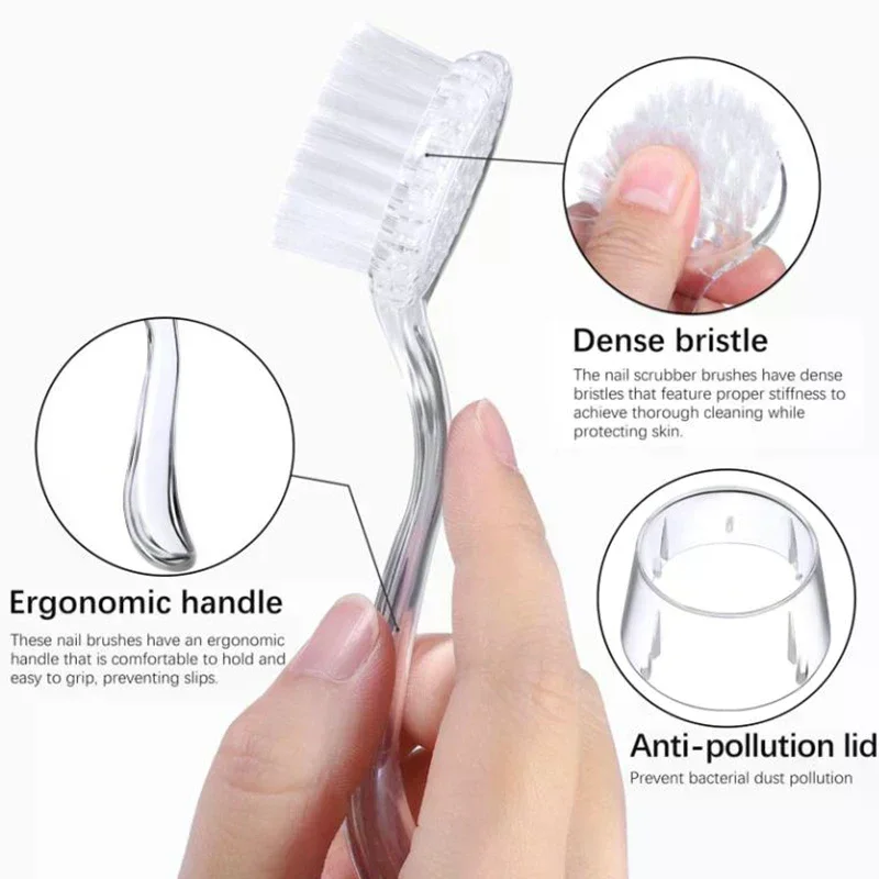Cepillos suaves para polvo de uñas, cepillos para uñas de mango largo, maquillaje, manicura, cepillo removedor de polvo, maquillaje, productos para uñas de Gel UV acrílico