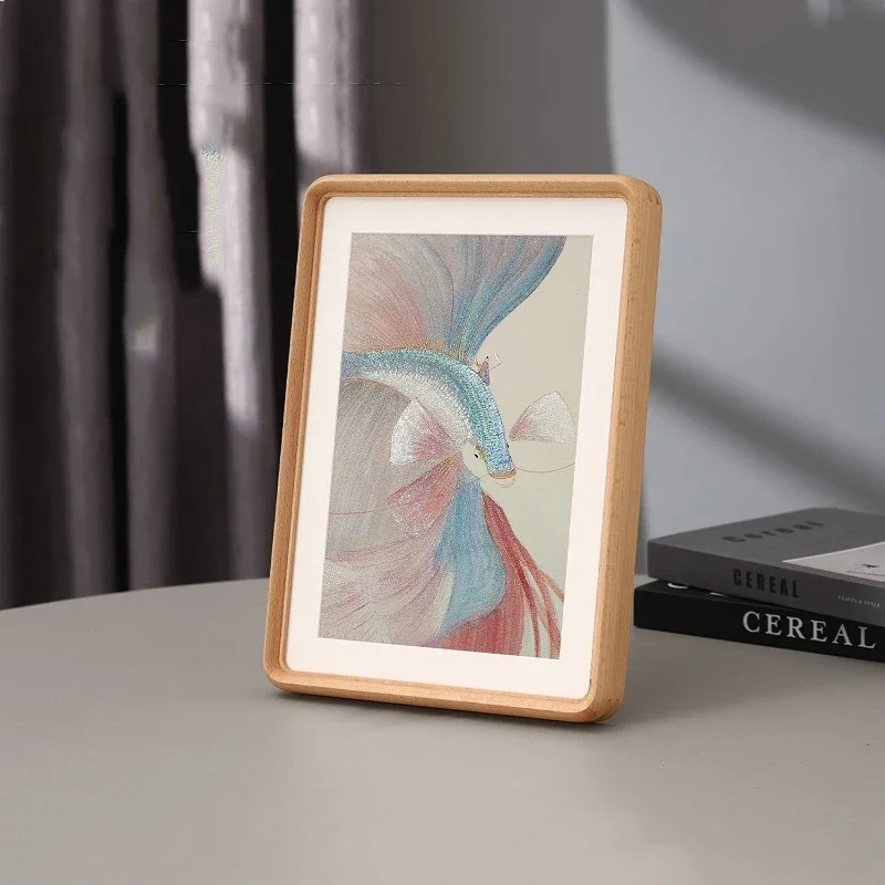 Solid Wood Photo Frame Vertical & Horizontal Tabletop Display 6 7 8 10 Inch A4 With Mat Organic Glass Home Decoration