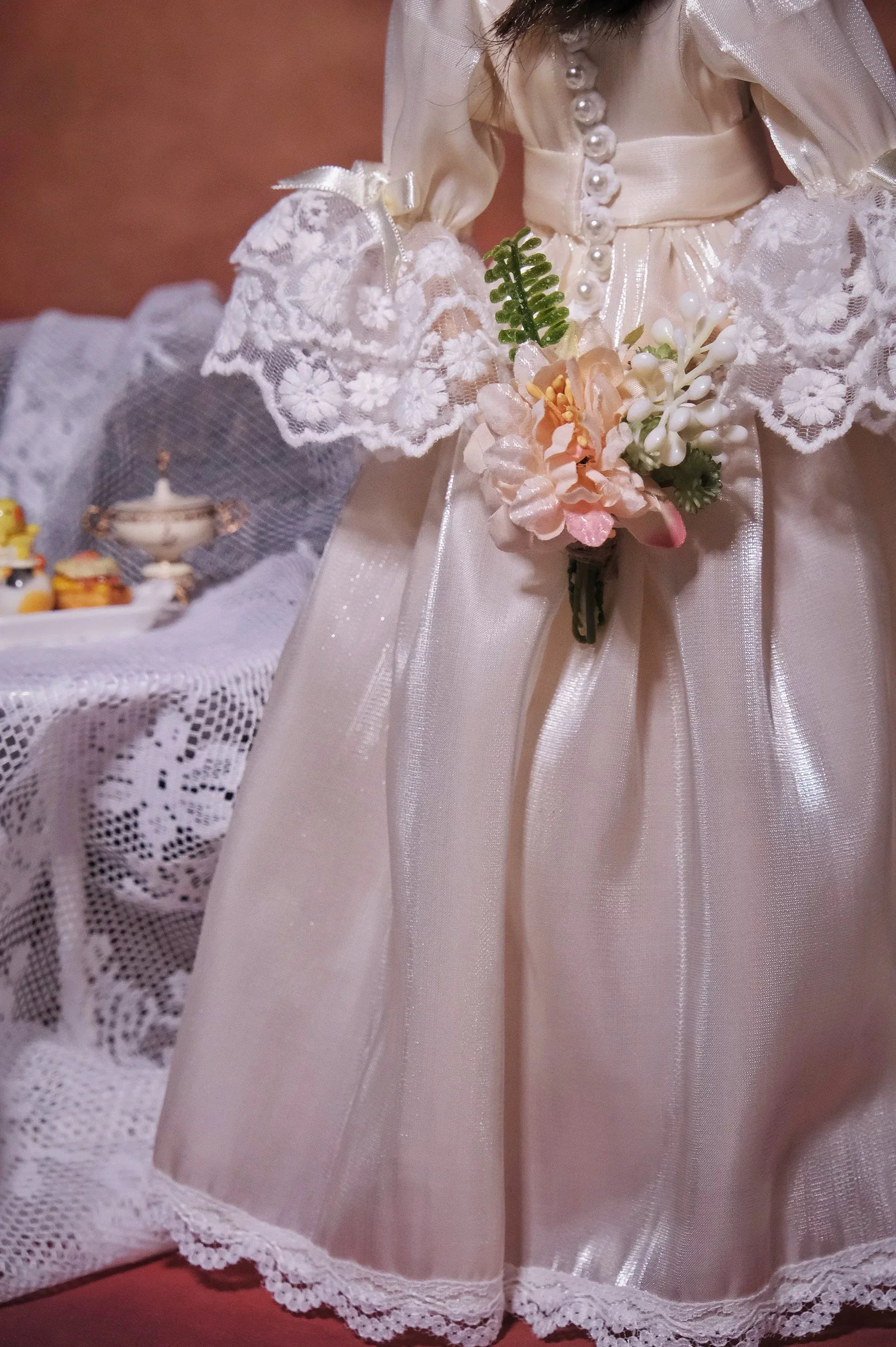 Luxury Beaded Glossy Retro Dress Senior Sense Evening Gowns For 1/6 Babi Supermodel Doll Dress Up 30cm Doll Clothes Accessories