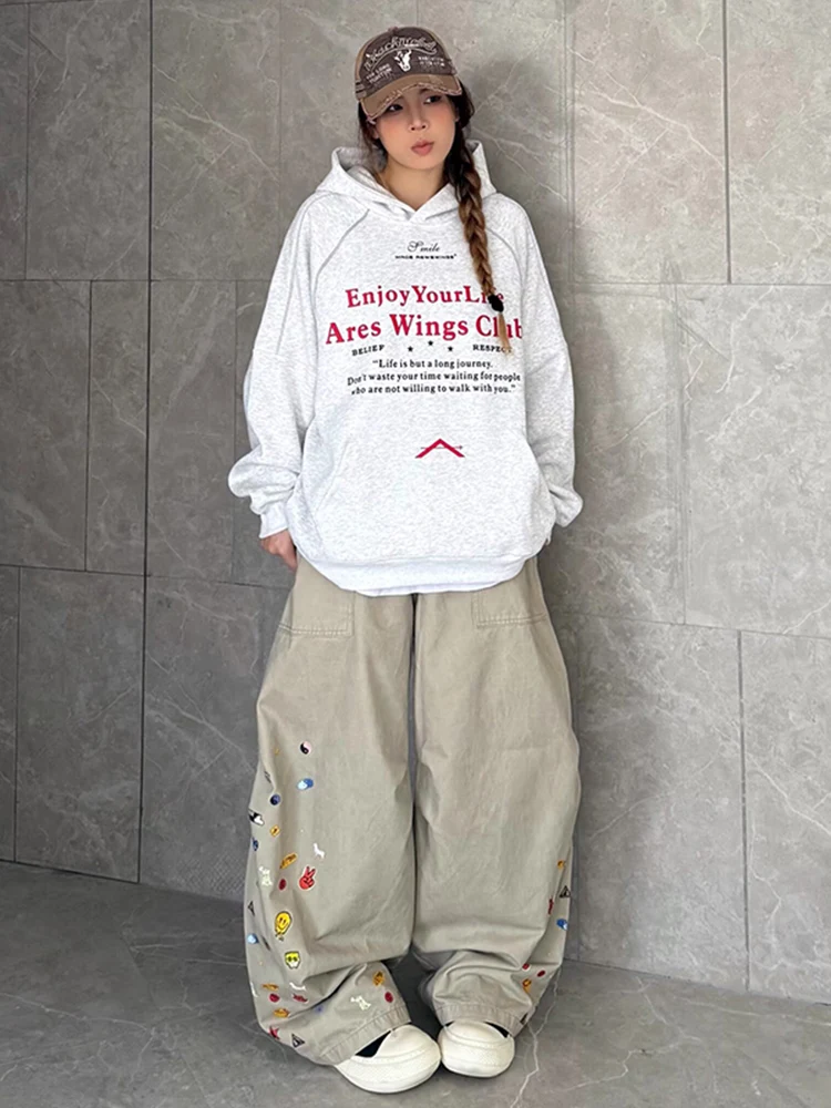 

Coffee Womens Jeans High Waist Vintage Straight Summer Y2K Classic Denim Pants Streetwear American Wide Leg Baggy Denim Trouser