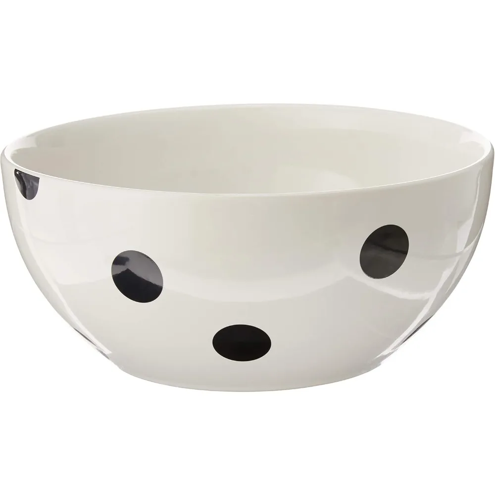 

Medium White Decorative Dotted Serving Bowl, 2.78 LB