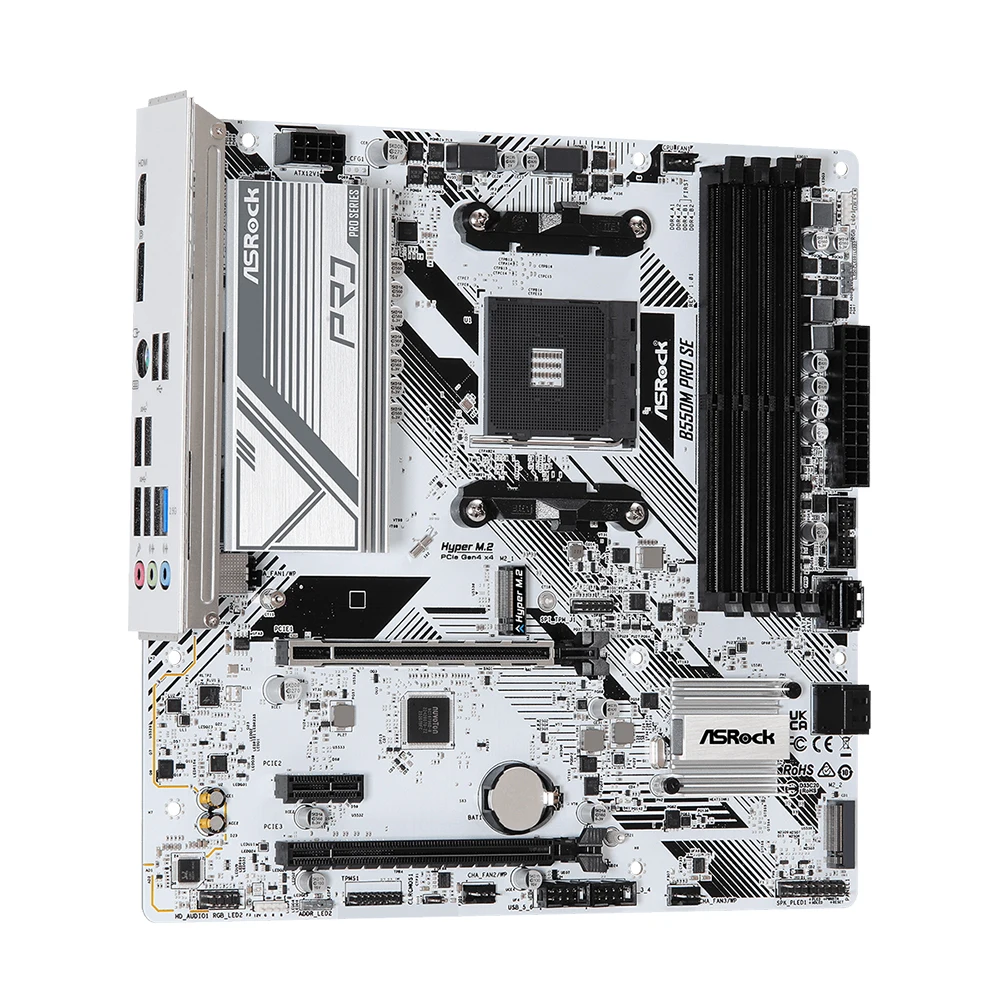 Asrock-マザーボードb550mpro se amd b550, am4, ddr4,容量128GB,pci-e, 4.0 m. 2, sata III,4733 (oc) mhz, usb 3