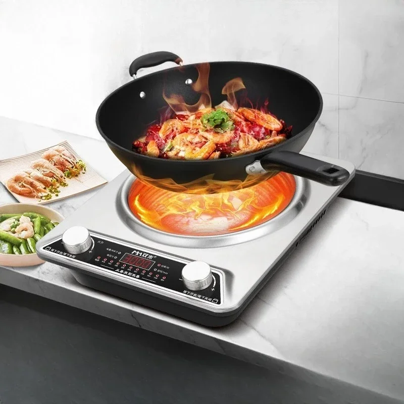 

Новая вогнутая индукционная плита, бытовая мощная индукционная плита для жарки, 3000 Вт, встроенная задняя кухонная вогнутая плита