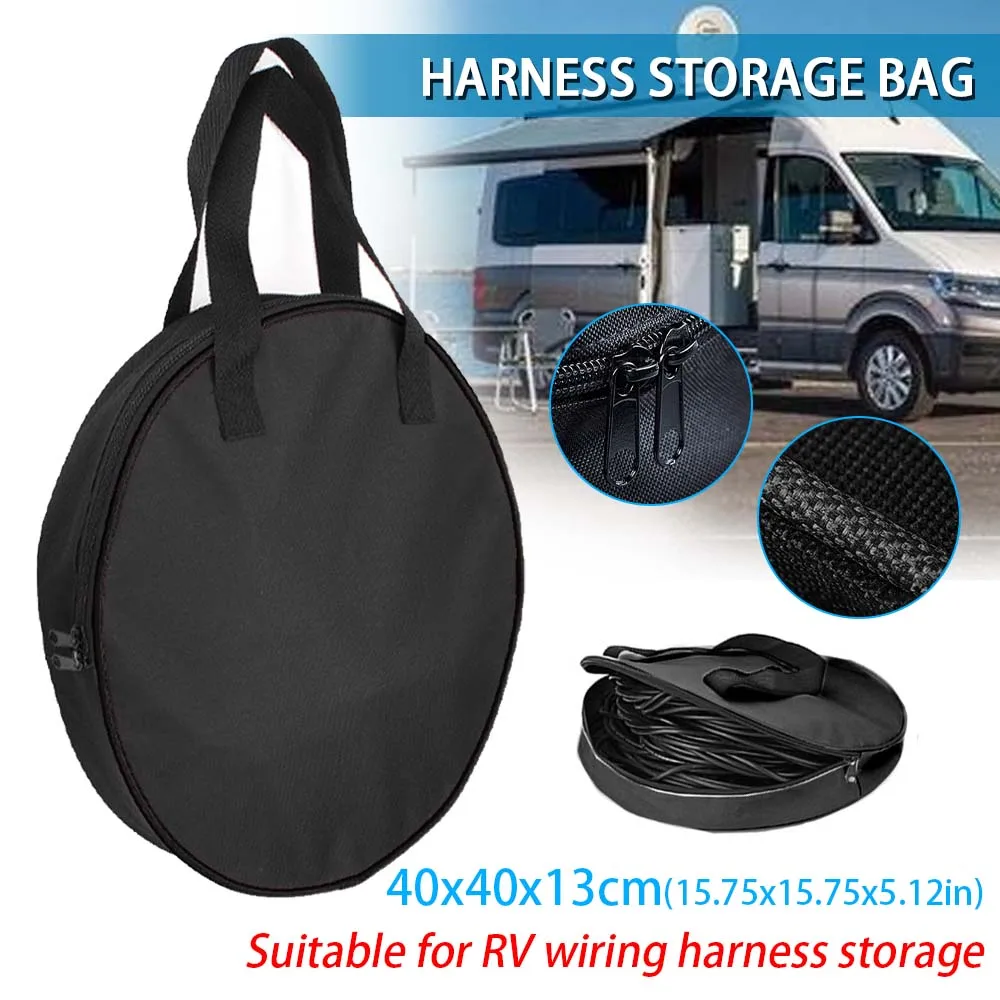 

Car RV Caravans Wire Cable Harness Storage Bag Cables Bag 600D Oxford Cloth Waterproof Electric Vehicle Charger Organizer