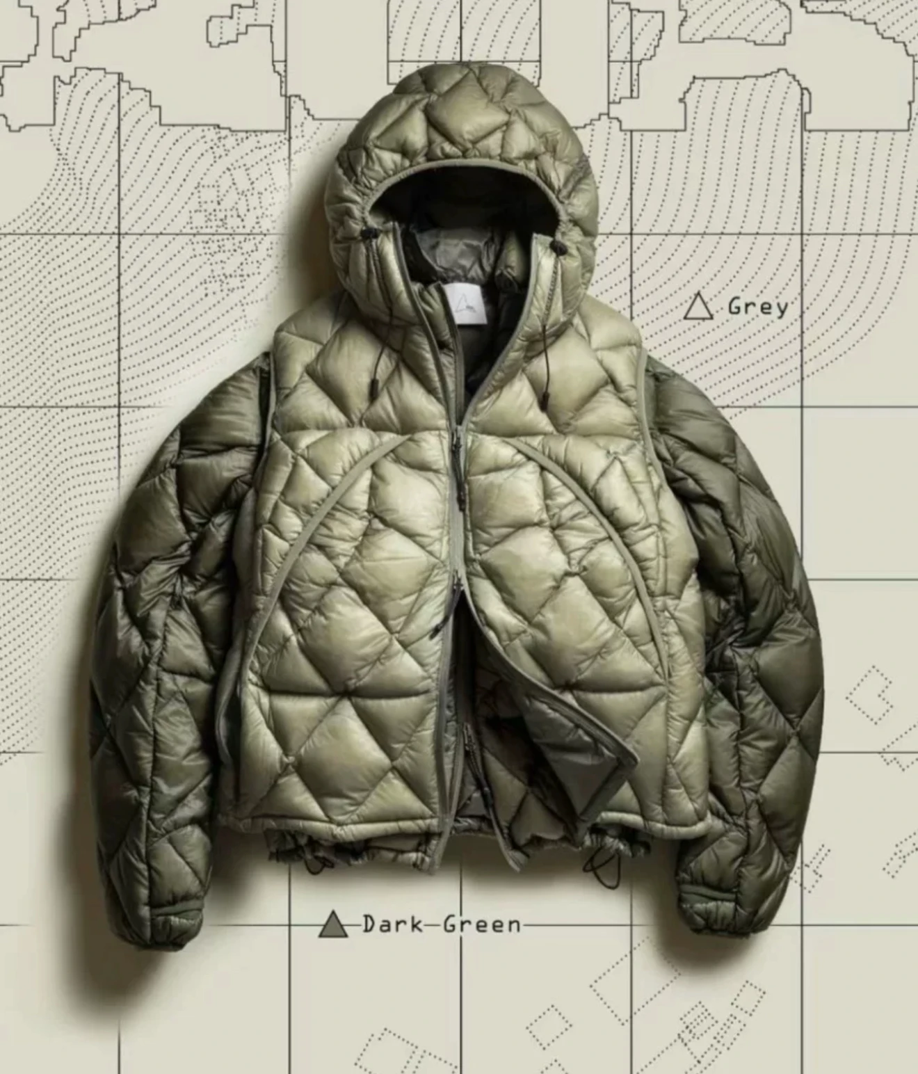 Roa Hiking Gorpcore Outdoor functioneel 90-eend donsjack met capuchon