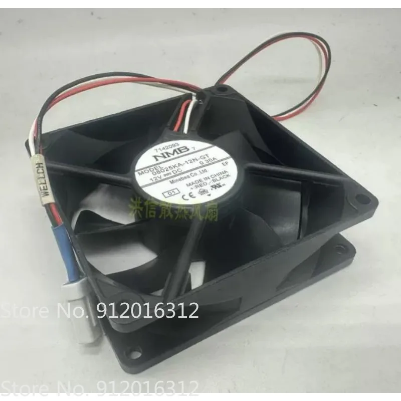Original New Fan for NMB 08025KA-12N-GT 8025 12V 0.30A 8cm Inverter Waterproof Cooling Fan 80 * 80 * 25MM