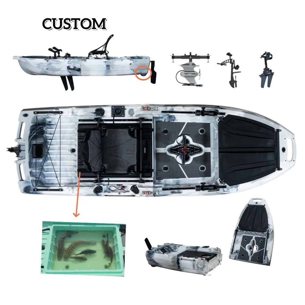 

High Quality 10ft Modular HDPE Kayak for Single Pedal Fishing Ocean Surfing Live Fish Cabin-1 Person Capacity PE Plastic Rivers