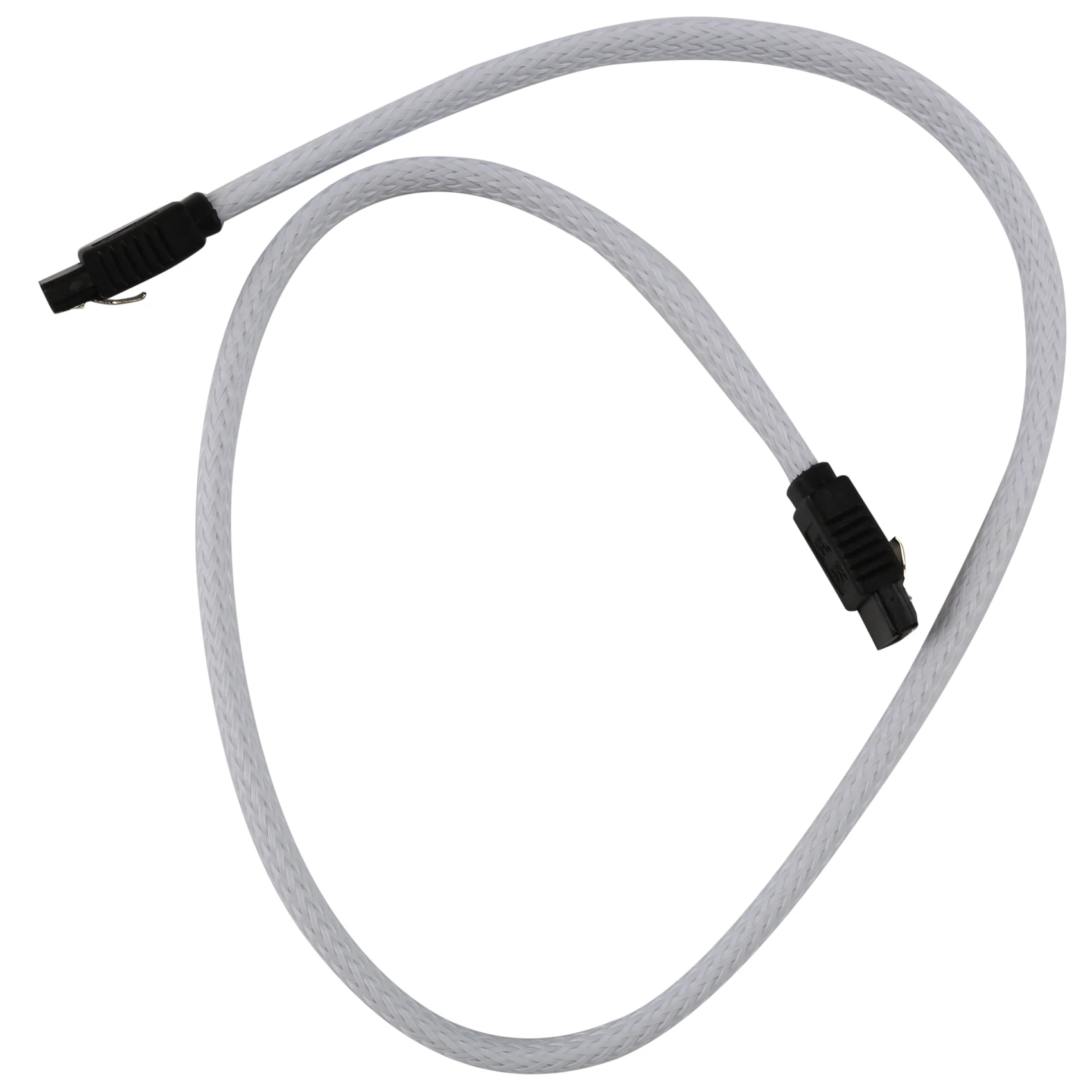ABQR 50CM SATA 3.0 III SATA3 7pin Data Cable 6Gb/s SSD Cables HDD Hard Disk Data Cord with Nylon Sleeved Premium Version(White)